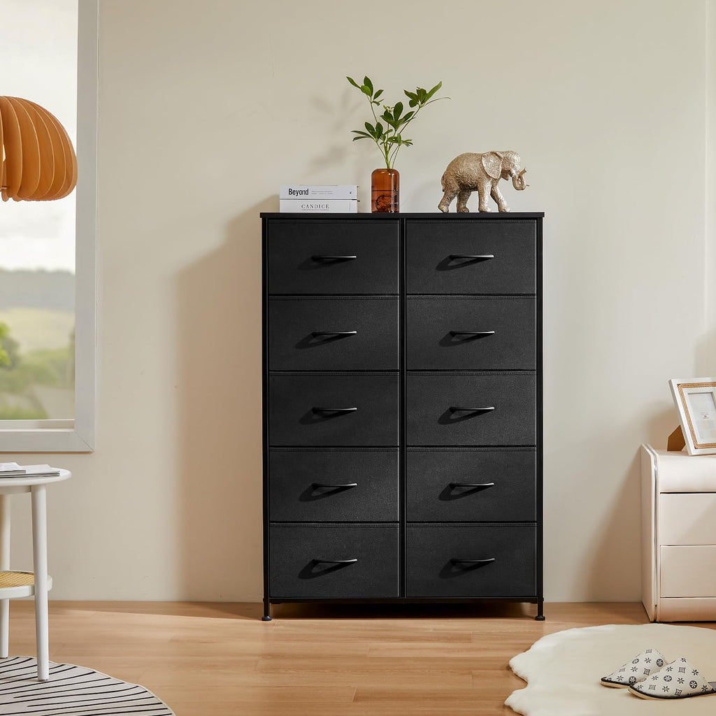 Black 10 Drawer Tall Dresser G62161
