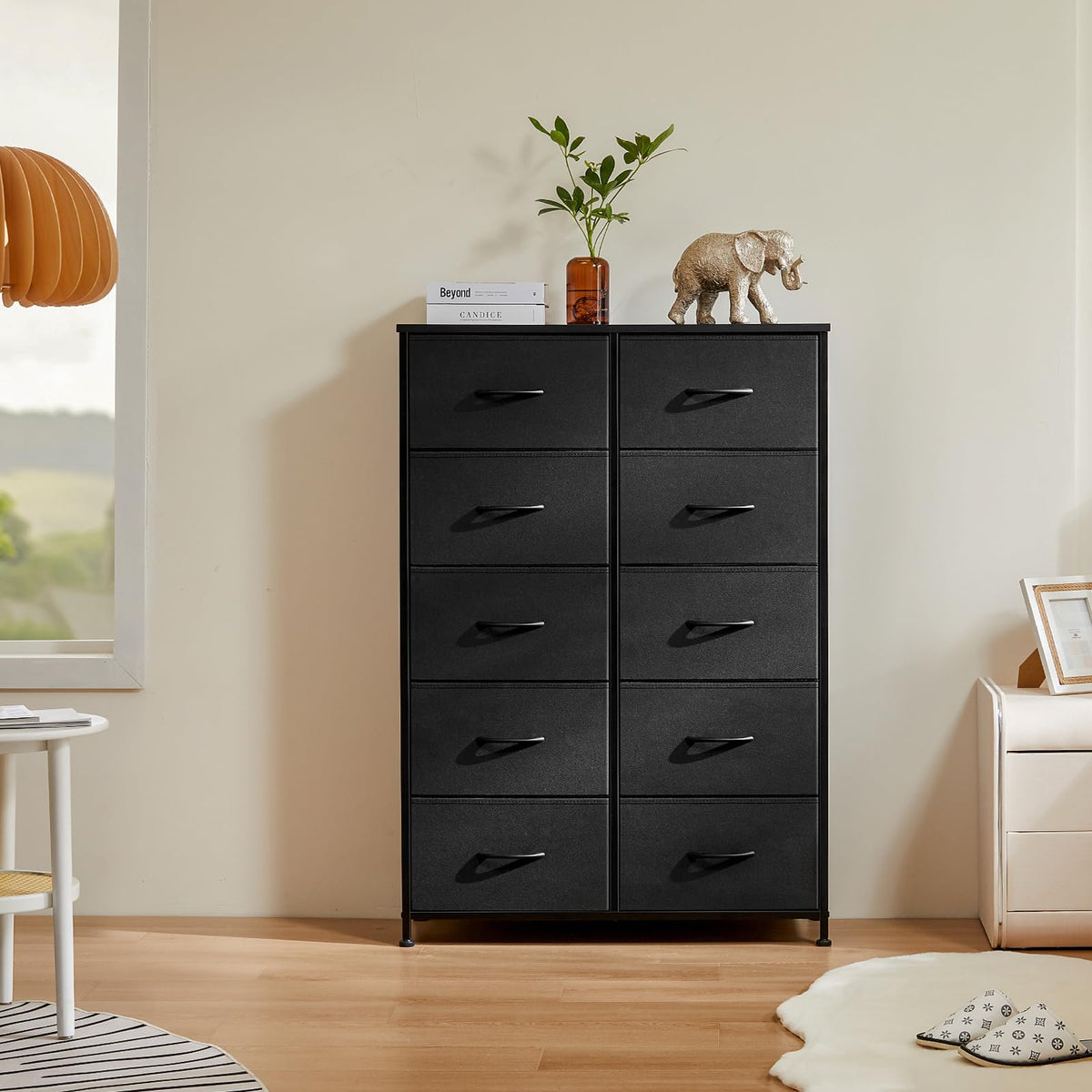 Black 10 Drawer Tall Dresser G62161