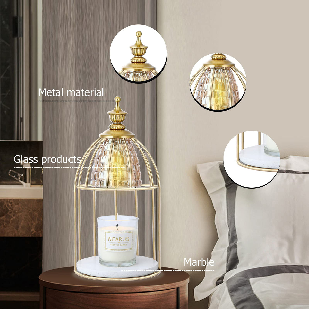 Candle Warmer Lamp with Marble Base and Timer X380