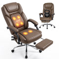 Brown Massage Office Chair with Heat and Footrest I30866
