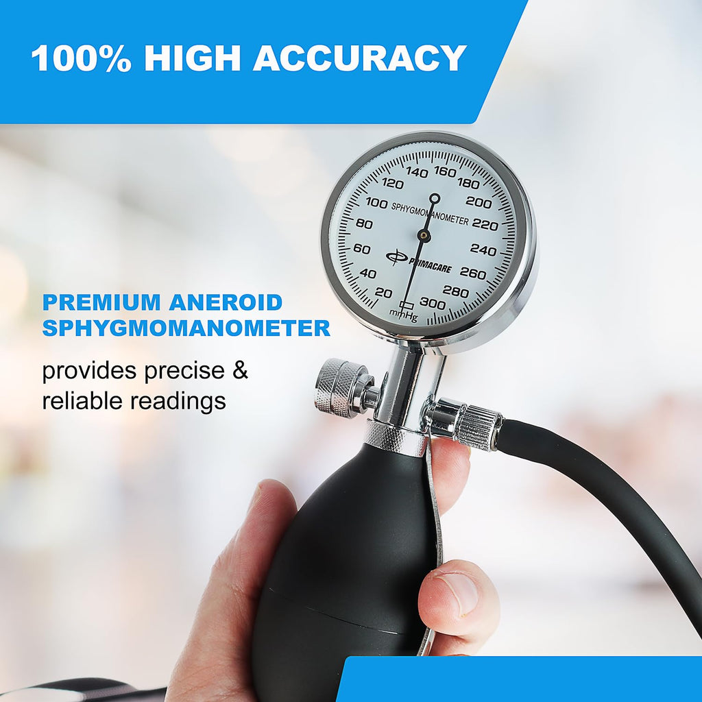 Aneroid Sphygmomanometer and Blood Pressure Cuff Set with 5 Sized Nylon Cuffs R840