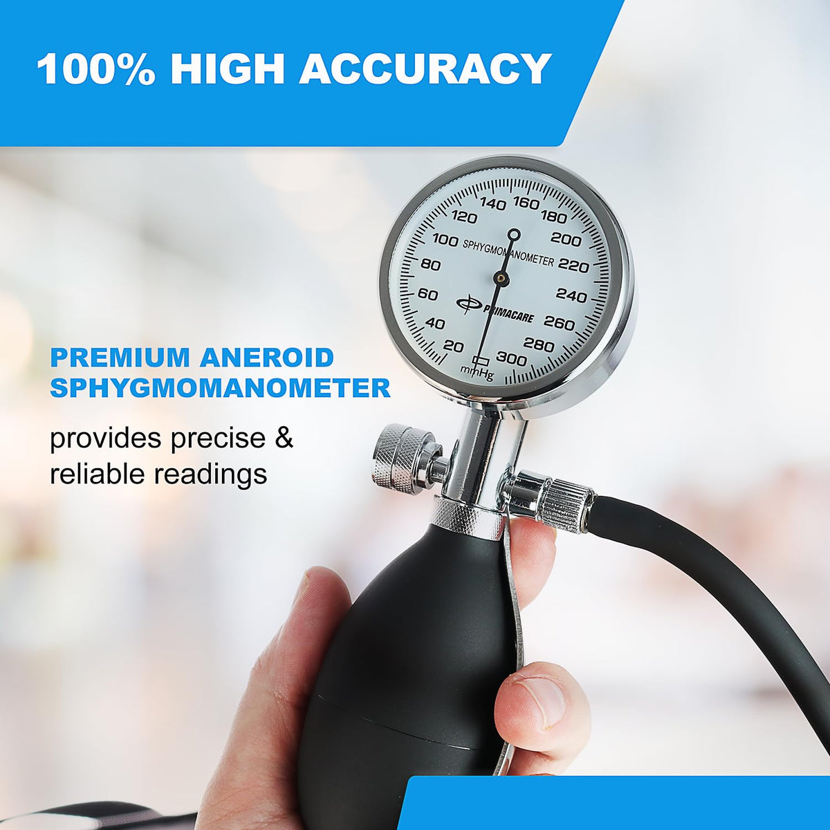 Aneroid Sphygmomanometer and Blood Pressure Cuff Set with 5 Sized Nylon Cuffs R840
