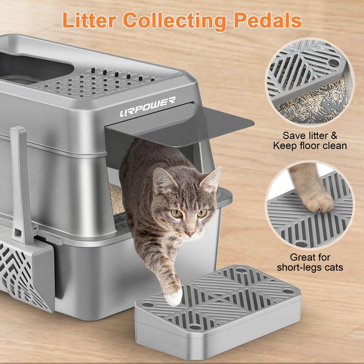 Extra Large Stainless Steel Litter Box with Lid O635
