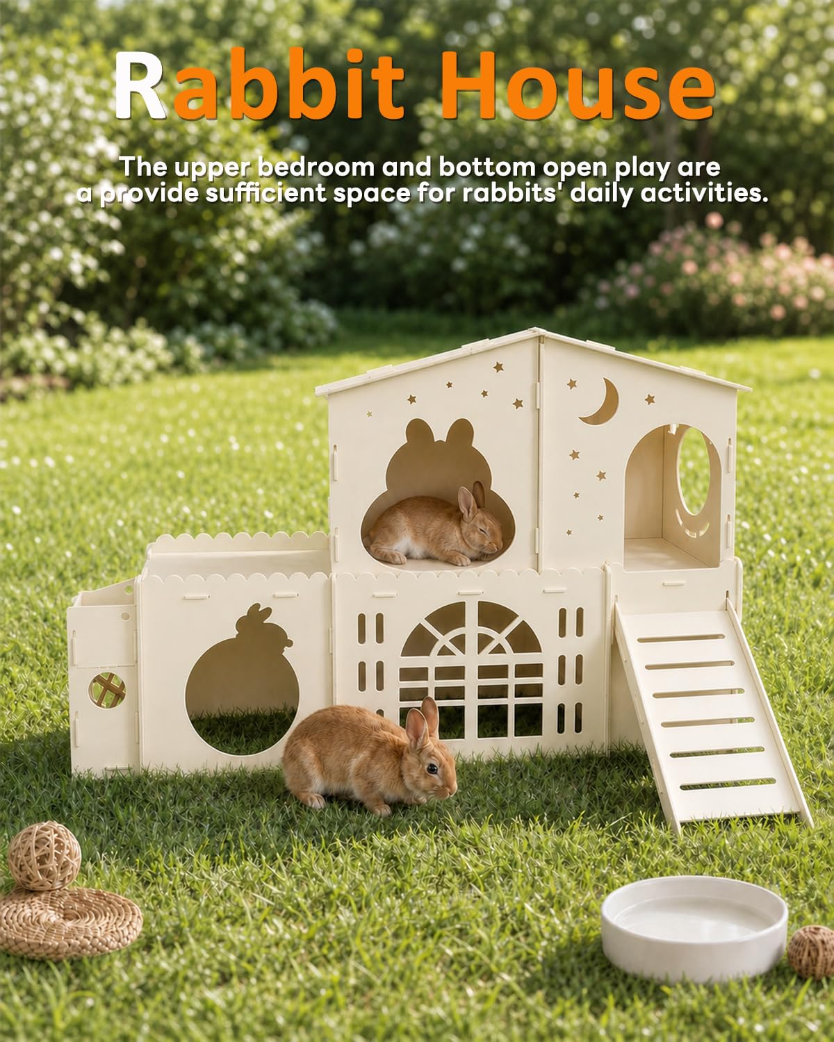 2-Story Wooden Rabbit House R89832