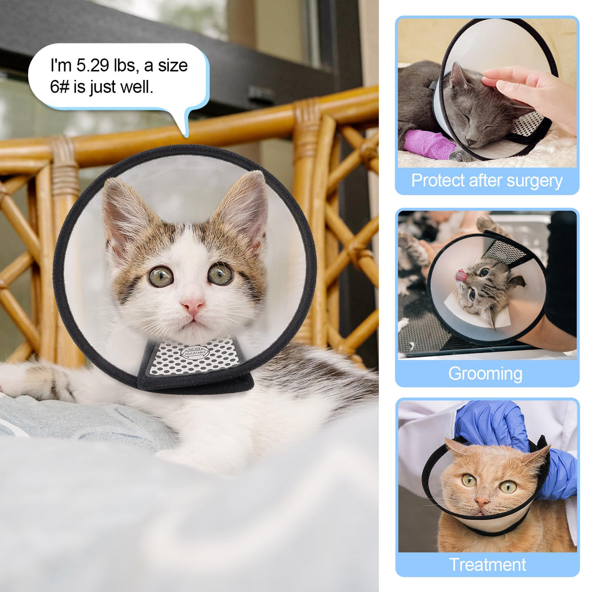 Adjustable Plastic Recovery Pet Cone Z333
