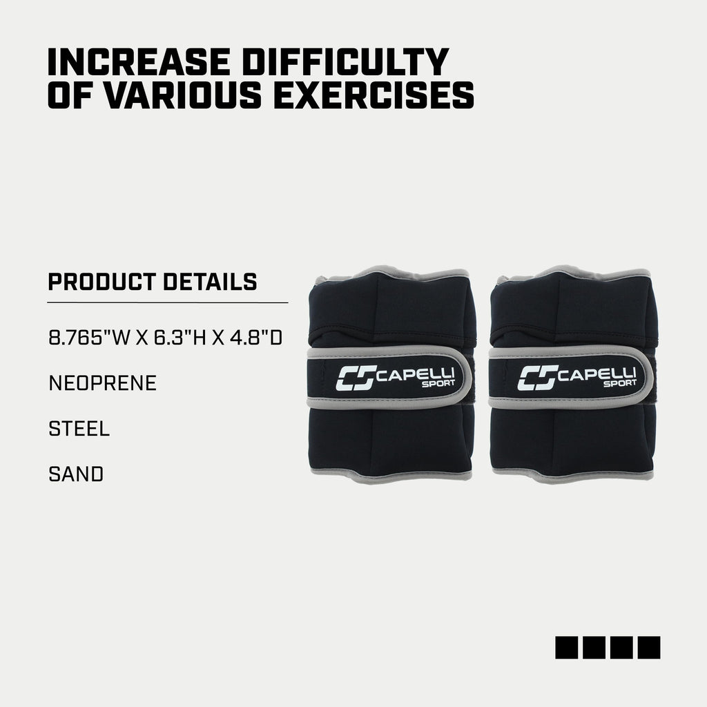 Black 10 lbs Set of 2 Ankle and Wrist Weights Z7137