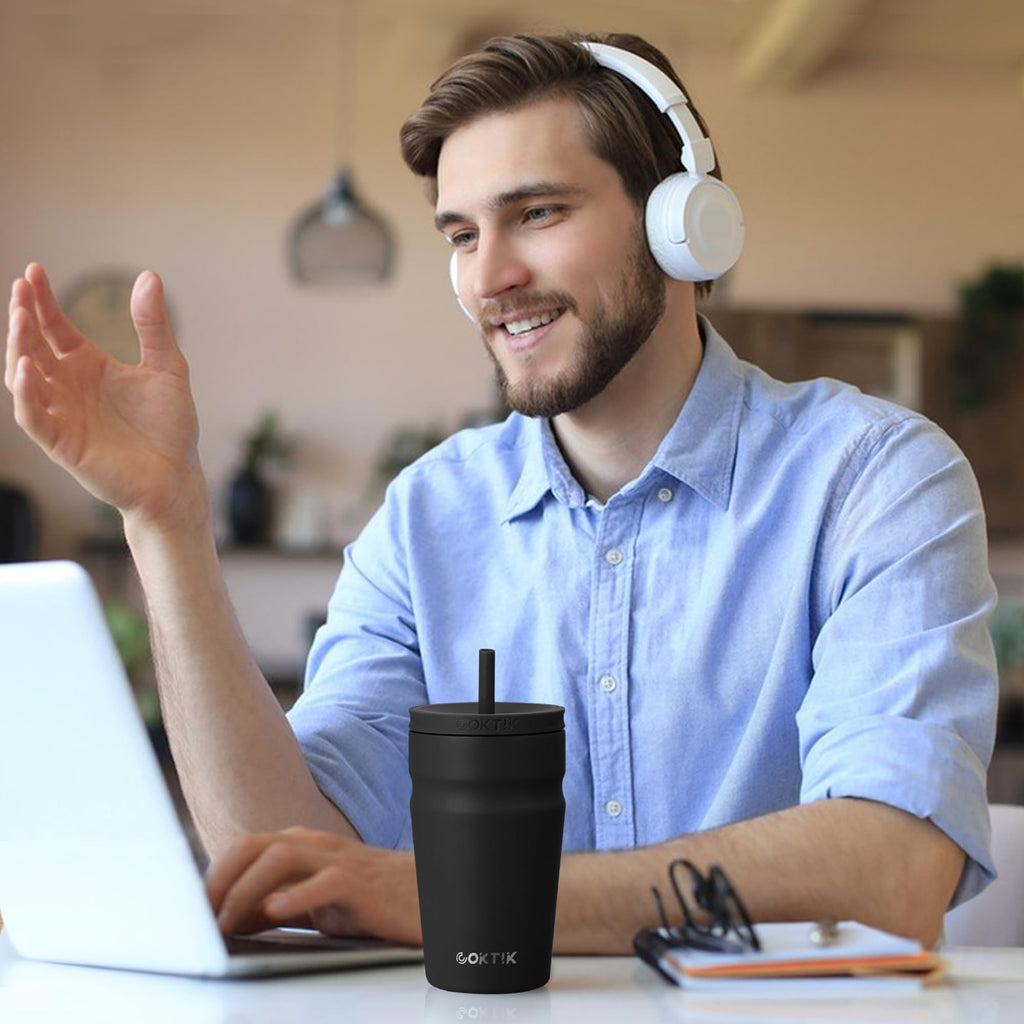 20oz Insulated Stainless Steel Tumbler with Lid and Straw B338