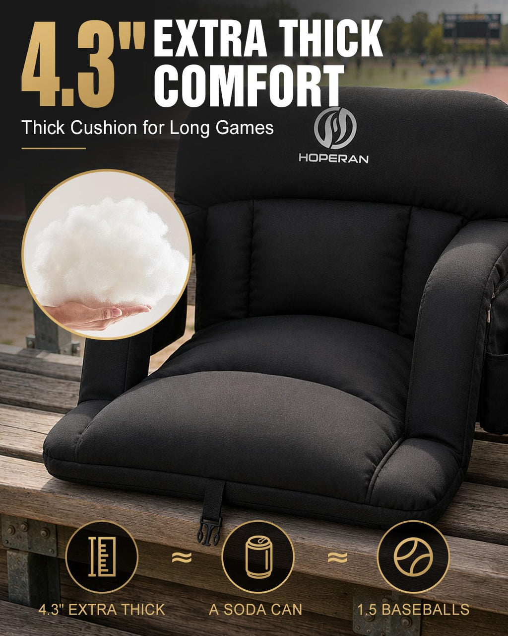 Black Heated Stadium Seats for Bleachers U13010