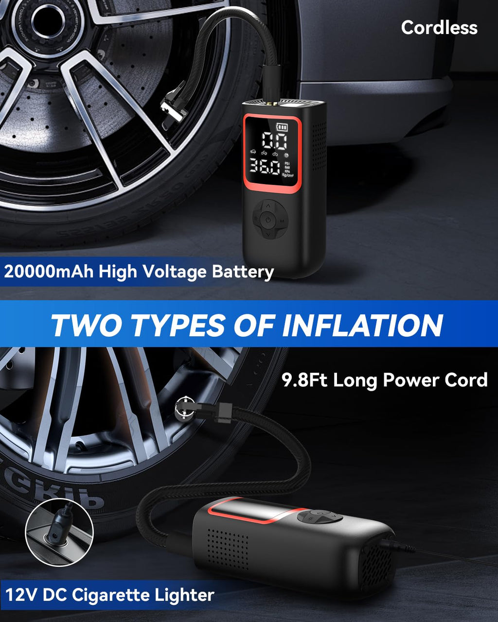 150PSI Portable Tire Inflator Air Pump Y5452