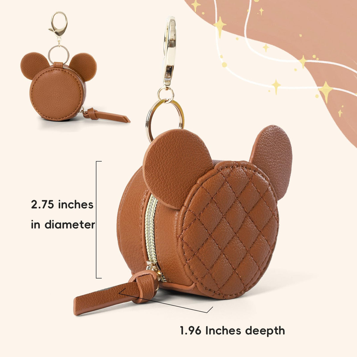 Leather Diaper Bag Backpack with Pacifier Case T659