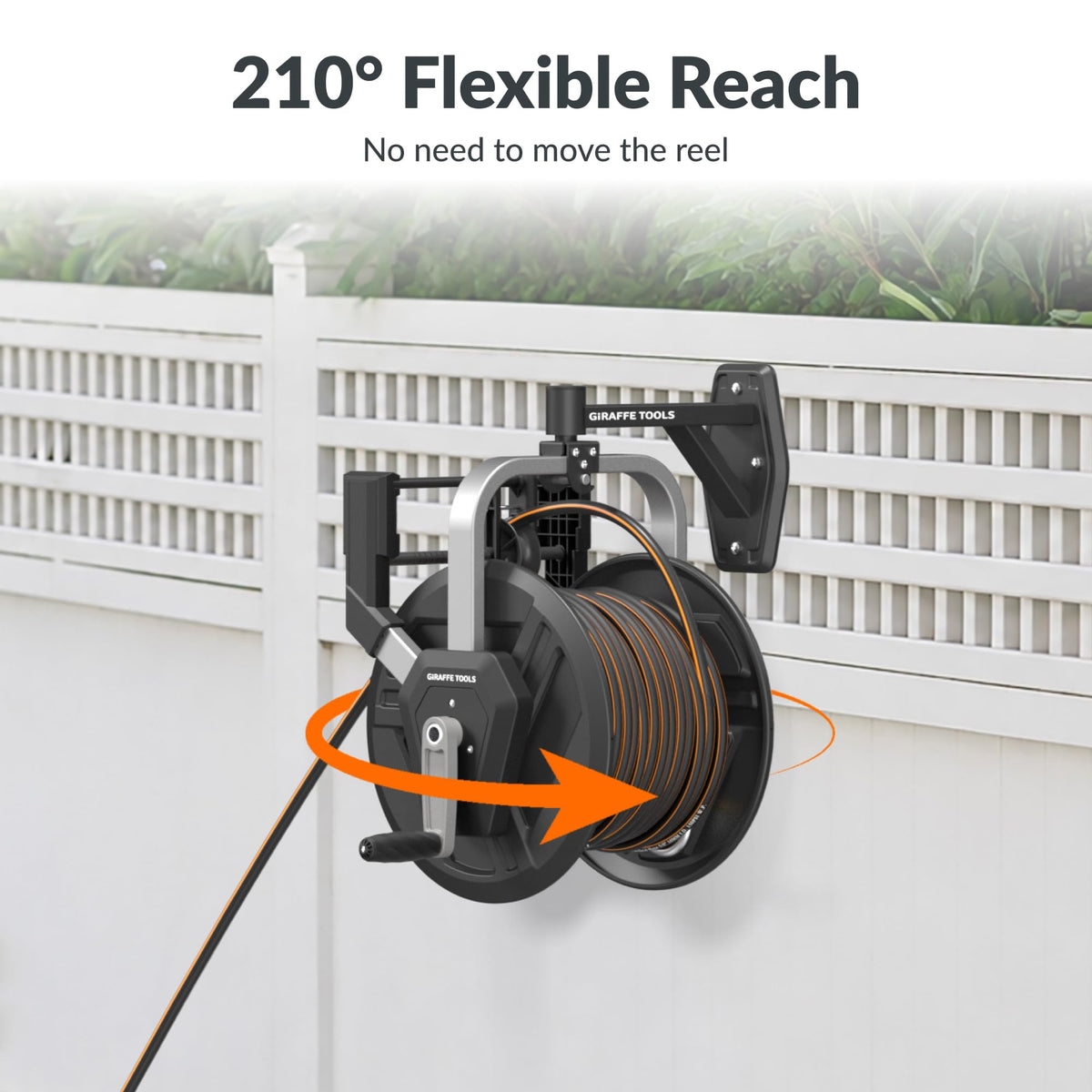 Garden Hose Reel Wall Mount, 125FT 5/8" Hose Capacity, Heavy Duty with Crank Q183