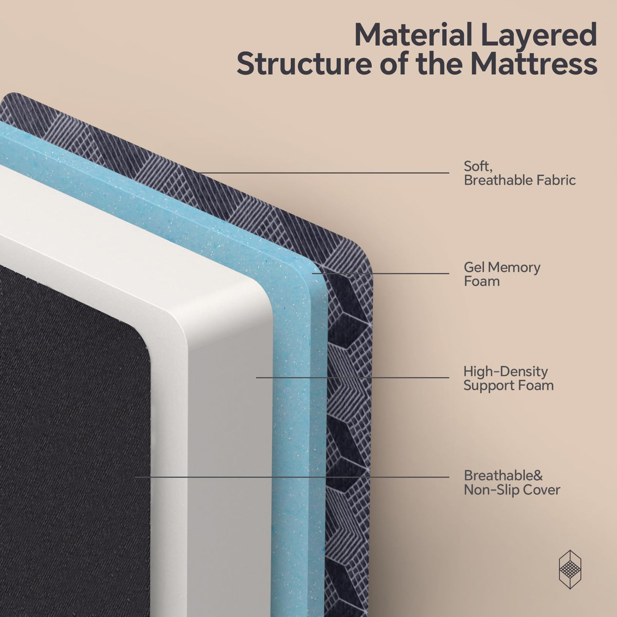 Queen Size 6 Inch Tri-Fold Mattress with Washable Cover X120942