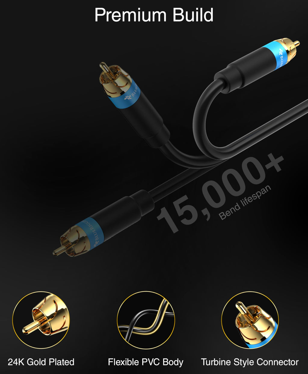 15FT Dual Shielded RCA Subwoofer Cable K693079
