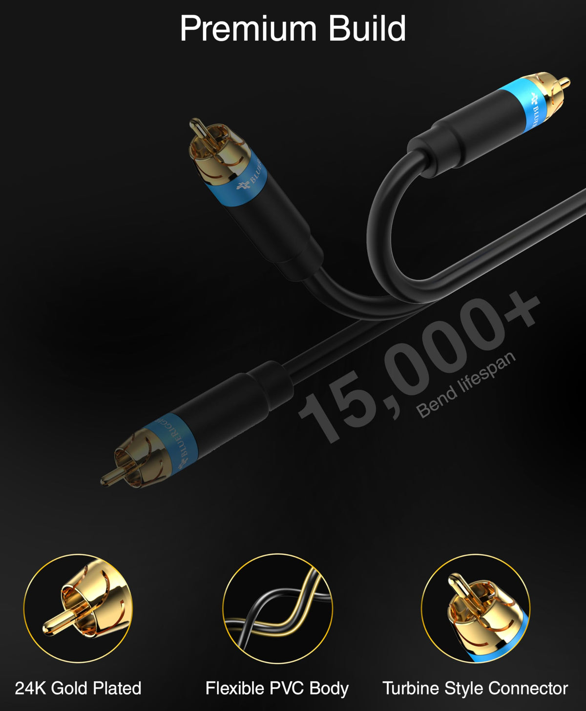 15FT Dual Shielded RCA Subwoofer Cable K693079
