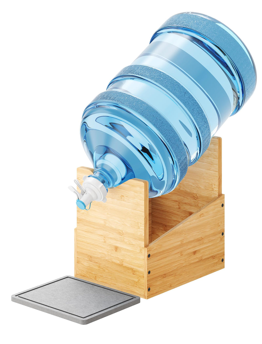 5 Gallon Wood Water Jug Stand with Diatomite O87097