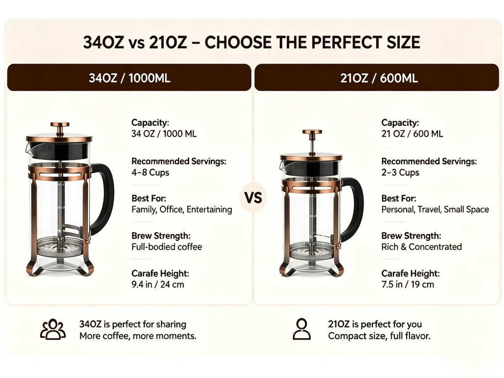 21oz Stainless Steel Glass French Press A2345