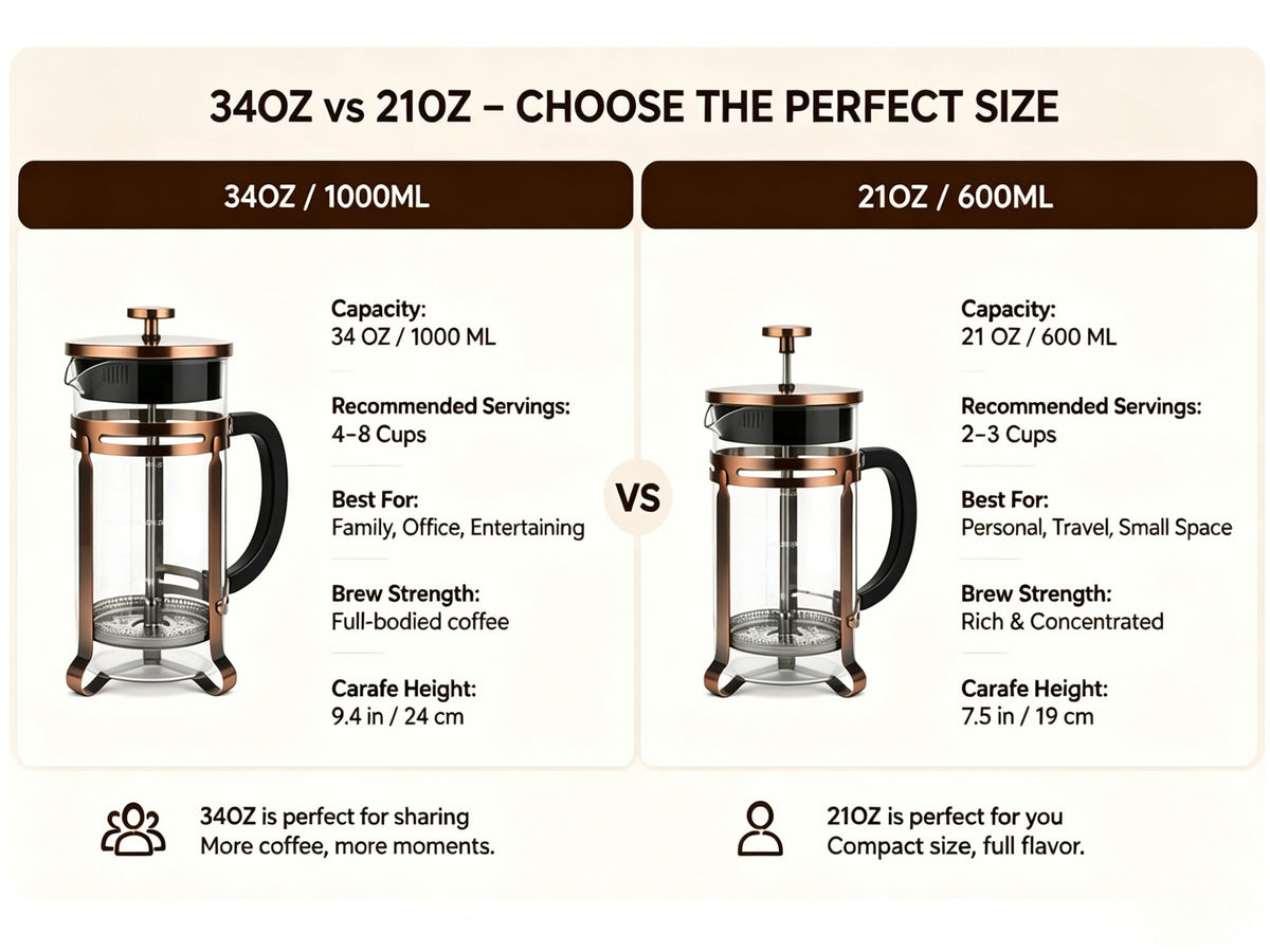 21oz Stainless Steel Glass French Press A2345