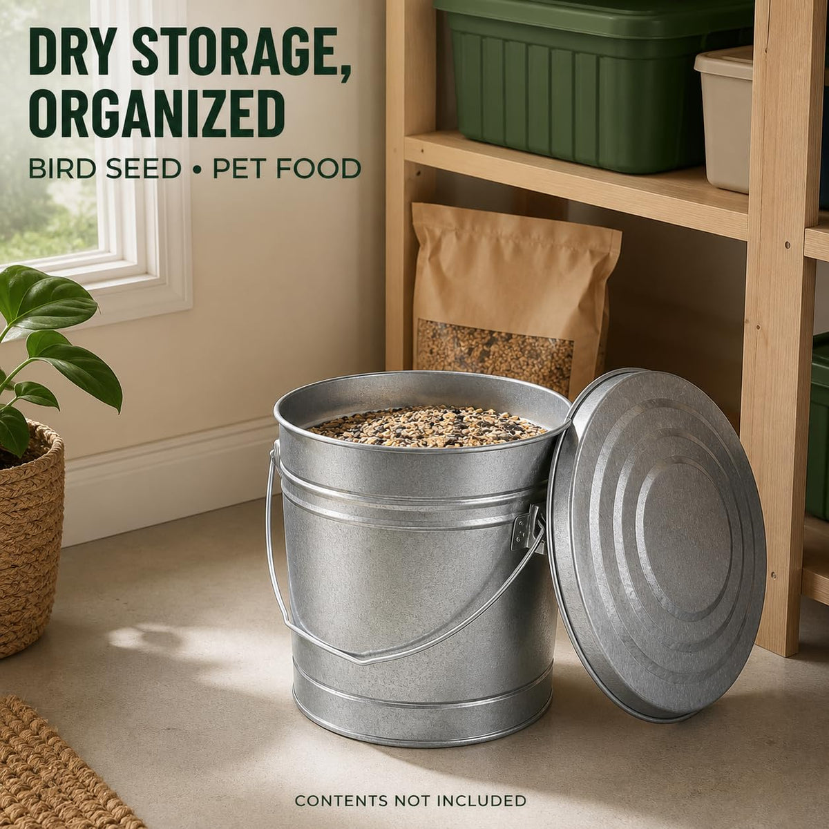 6 Gal Galvanized Steel Storage Can V7387