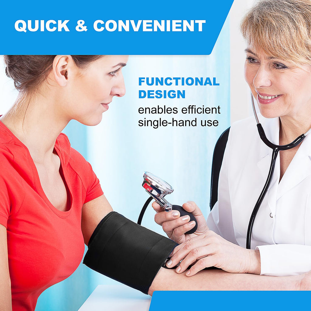 Aneroid Sphygmomanometer and Blood Pressure Cuff Set with 5 Sized Nylon Cuffs R840