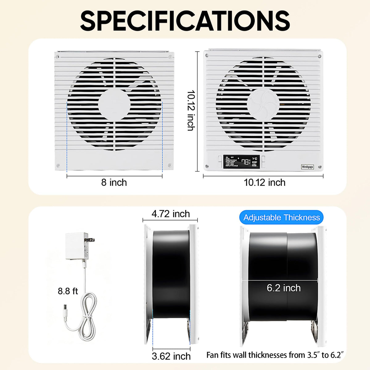 8" Room to Room Air Transfer Fan with Remote E13540