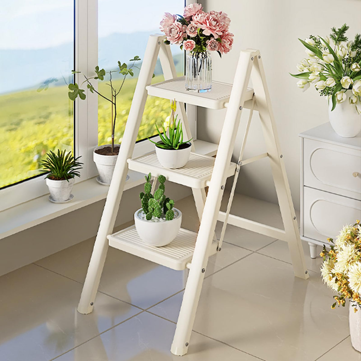 3 Step Carbon Steel Folding Stool E25528