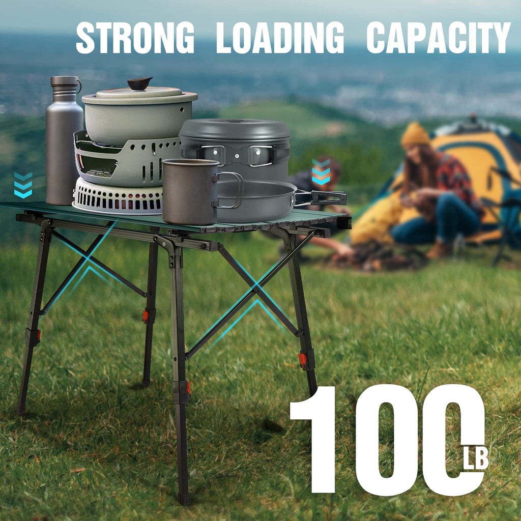 Portable Aluminum Camping Table with Adjustable Legs N54184