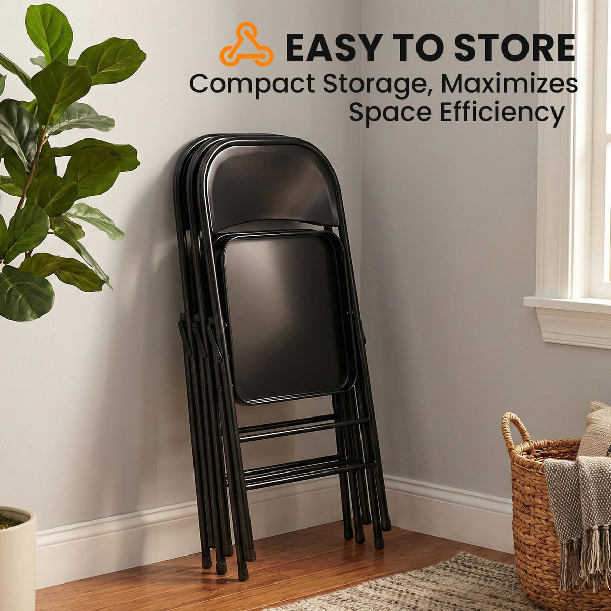 10 Pack Black Metal Folding Chairs F892318