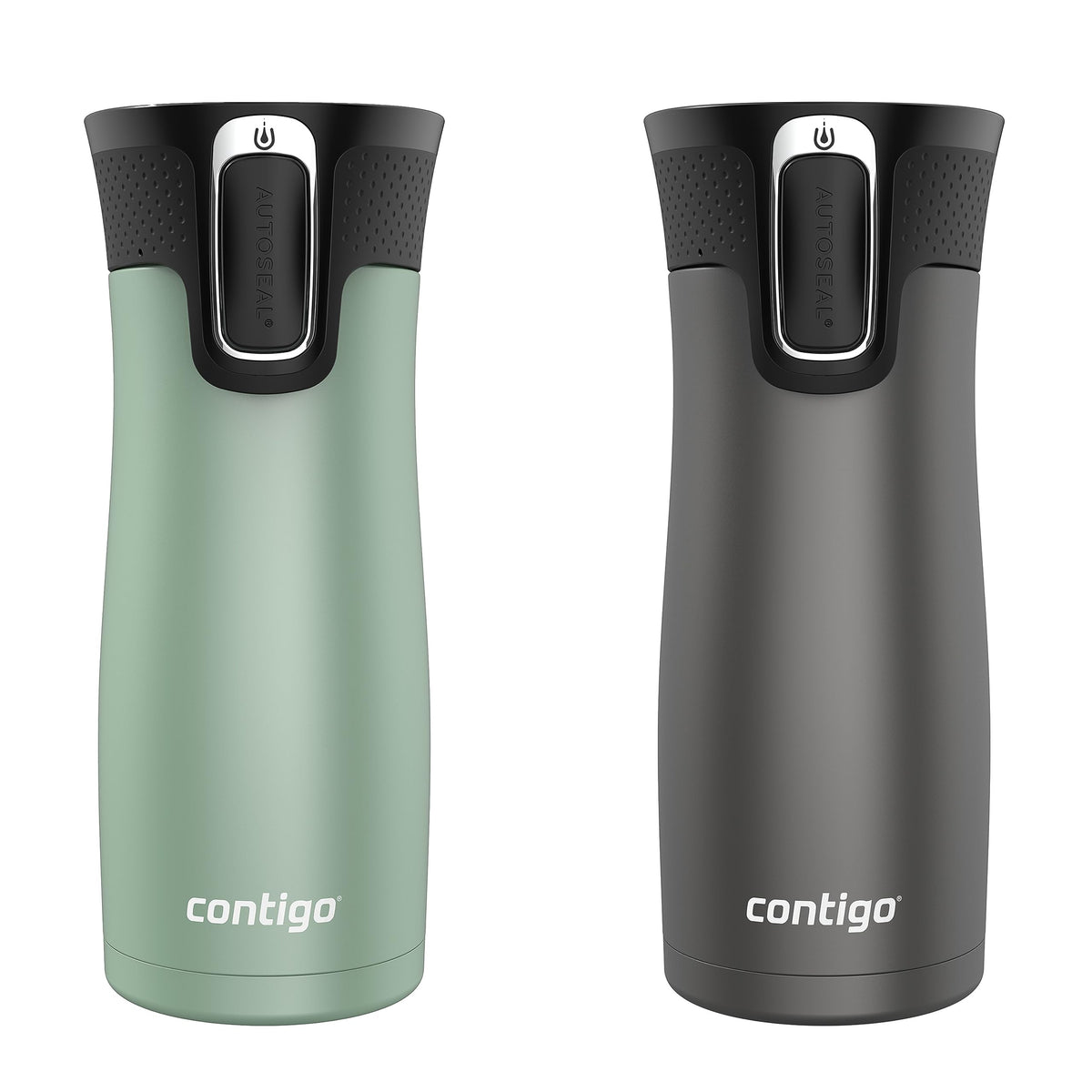 Leak-Proof Spill-Proof Insulated Stainless Steel Travel Mug, 16oz., 2 Pack W59734