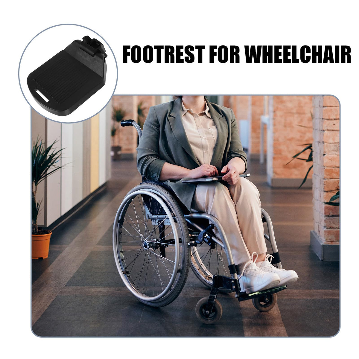 2pcs Adjustable Heavy Duty Wheelchair Footrest S2119