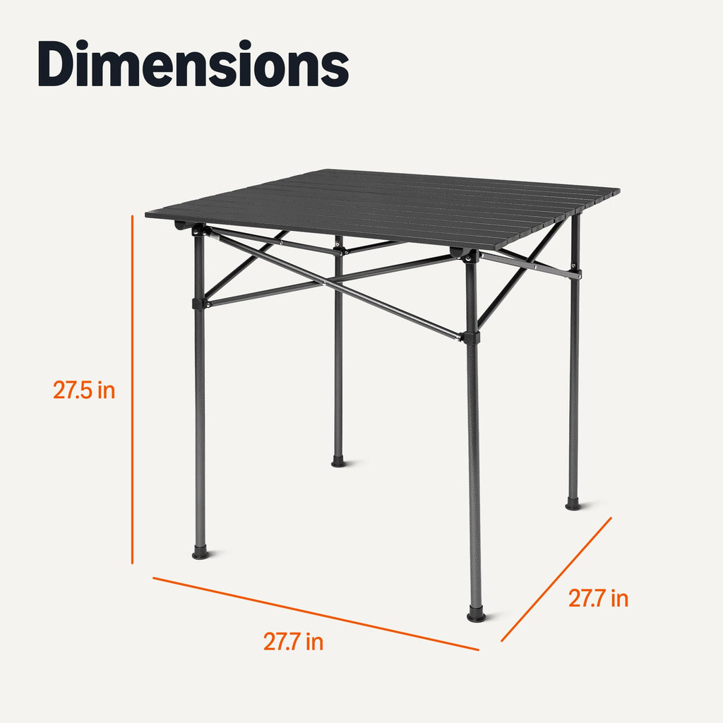 Portable Camping Table with Aluminum Roll-Up Top I945