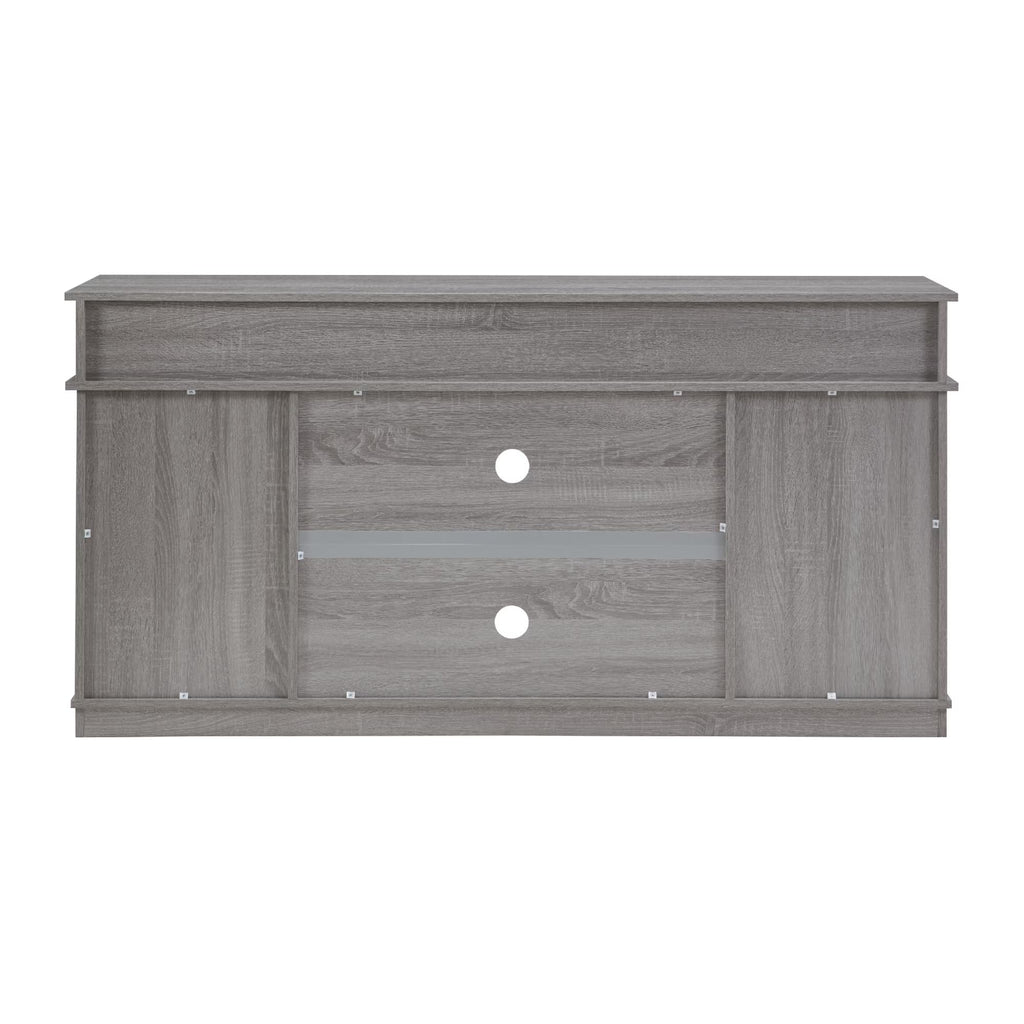58" Grey Wood TV Stand with Sliding Barn Doors O37507