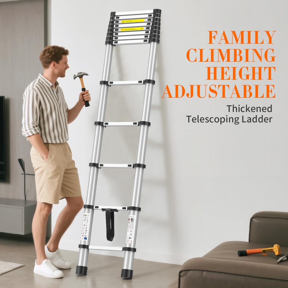 10.5FT Aluminum Telescoping Ladder Z16672