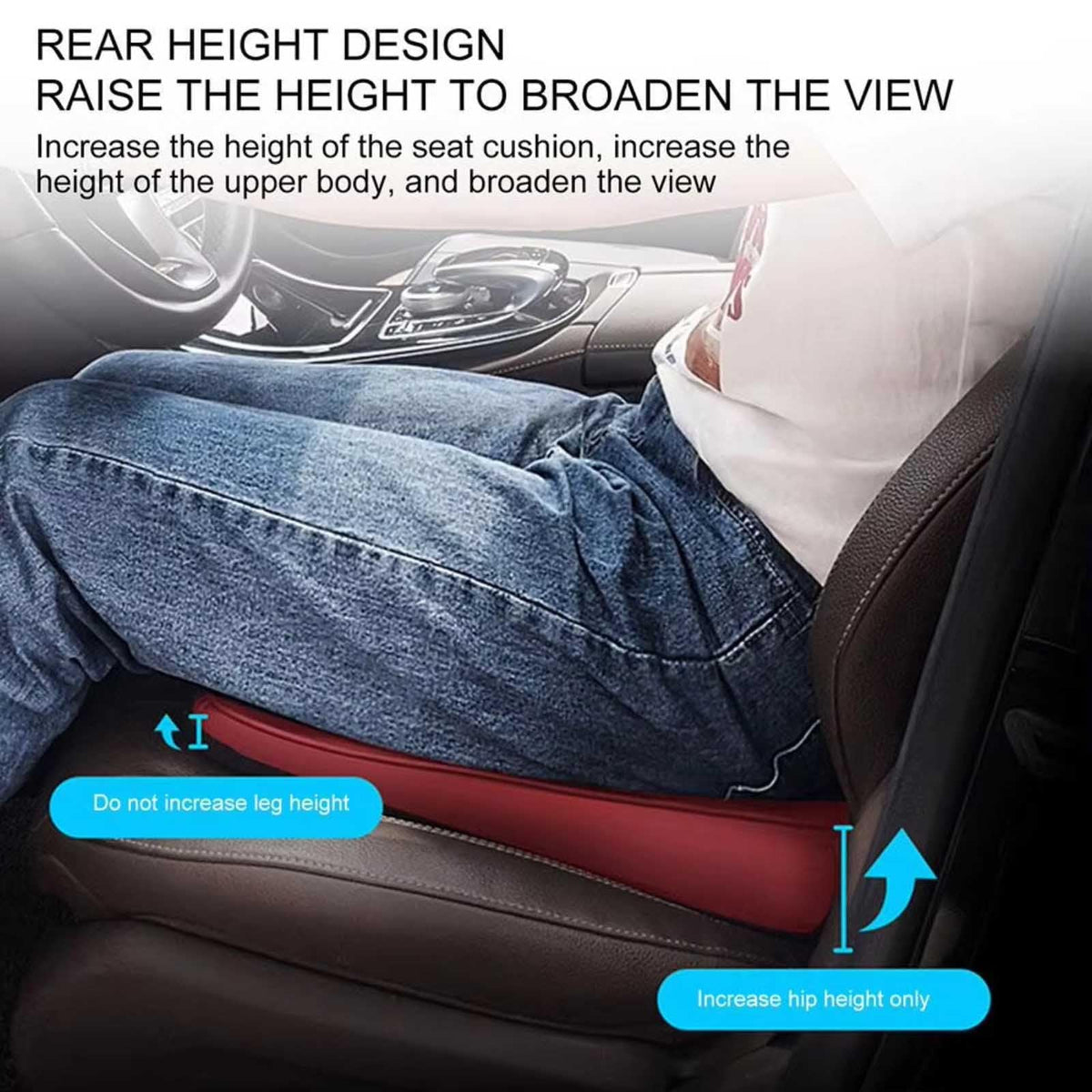 Wedge Shaped Memory Foam Car Seat Cushion N564332