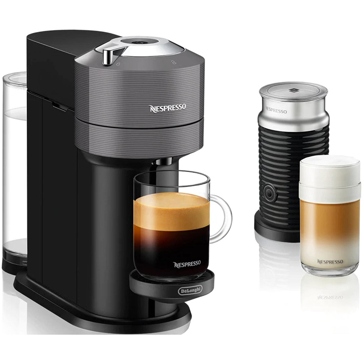 Coffee and Espresso Machine with Milk Frother, 8 ounces, Dark Grey S66276
