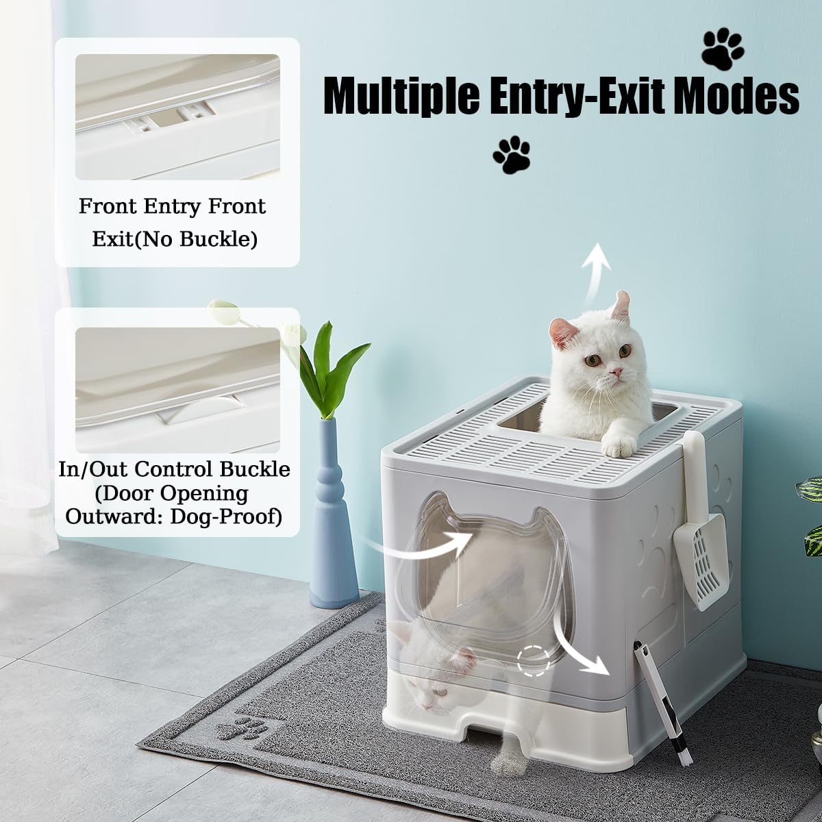 Covered Litter Box with Lid and Scooper P872673