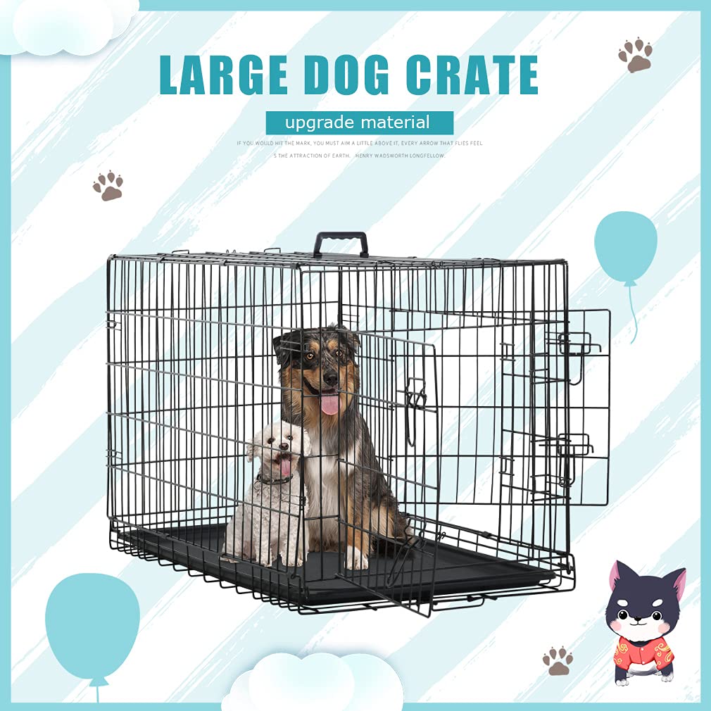 Black Metal Dog Crate L870
