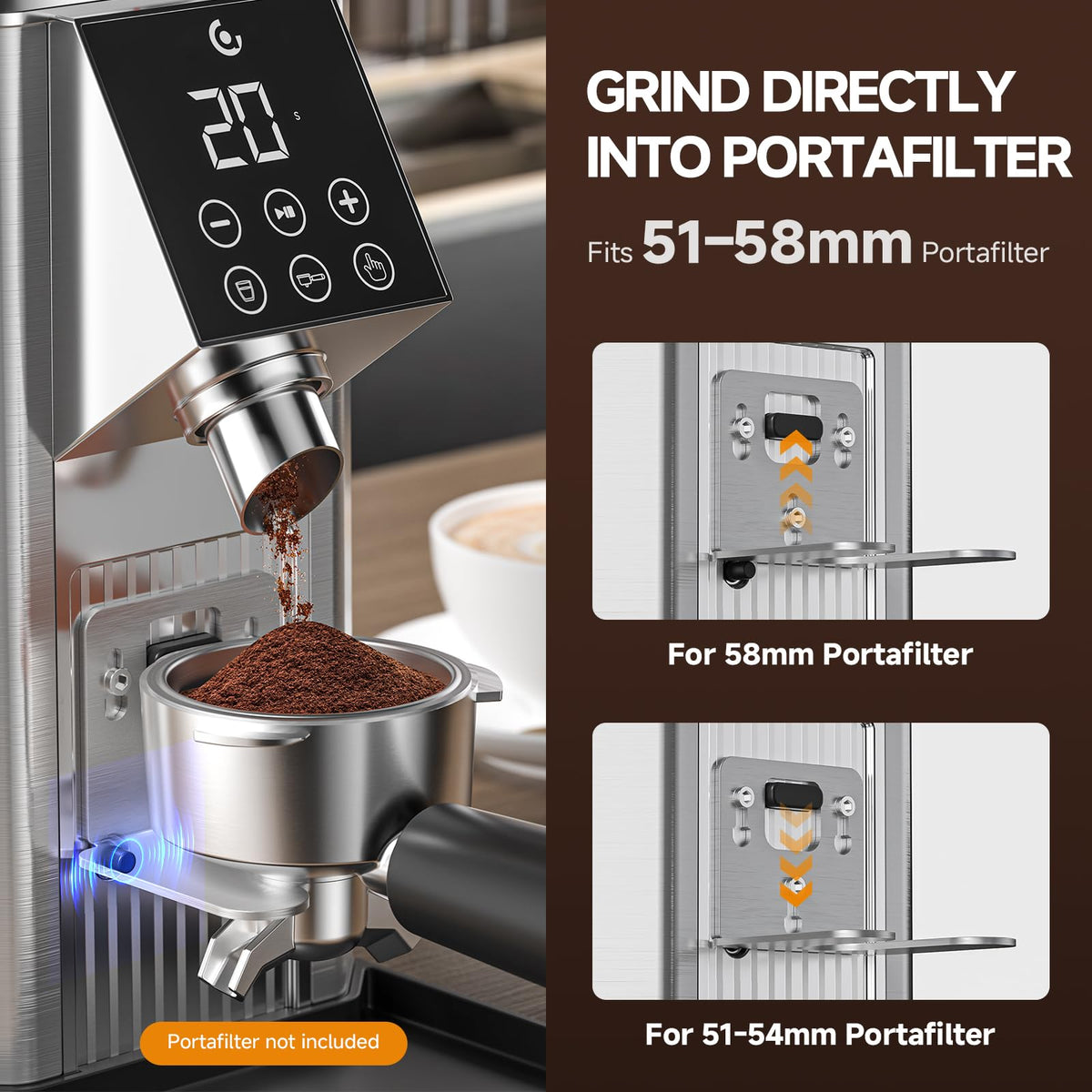 Conical Burr Coffee Grinder with 45 Grind Settings C463786