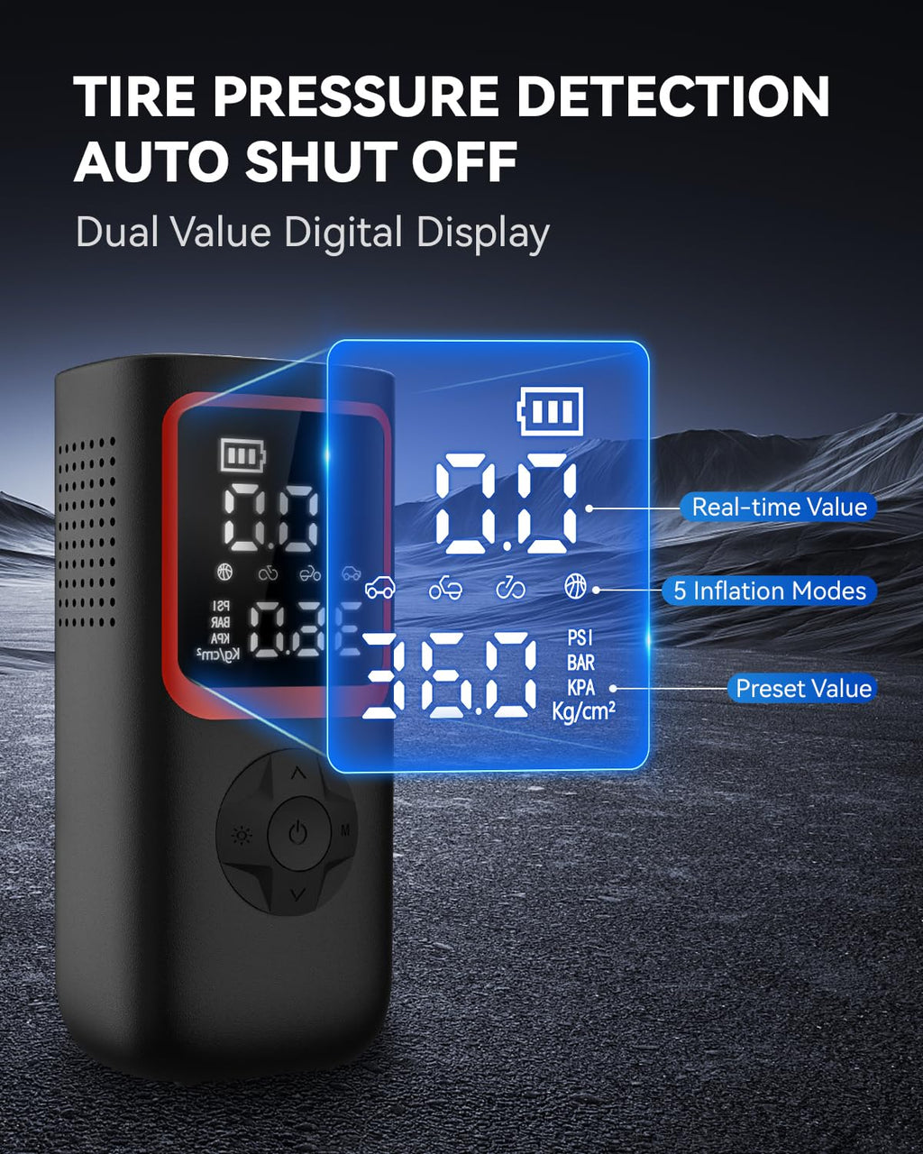 150PSI Portable Tire Inflator Air Pump Y5452