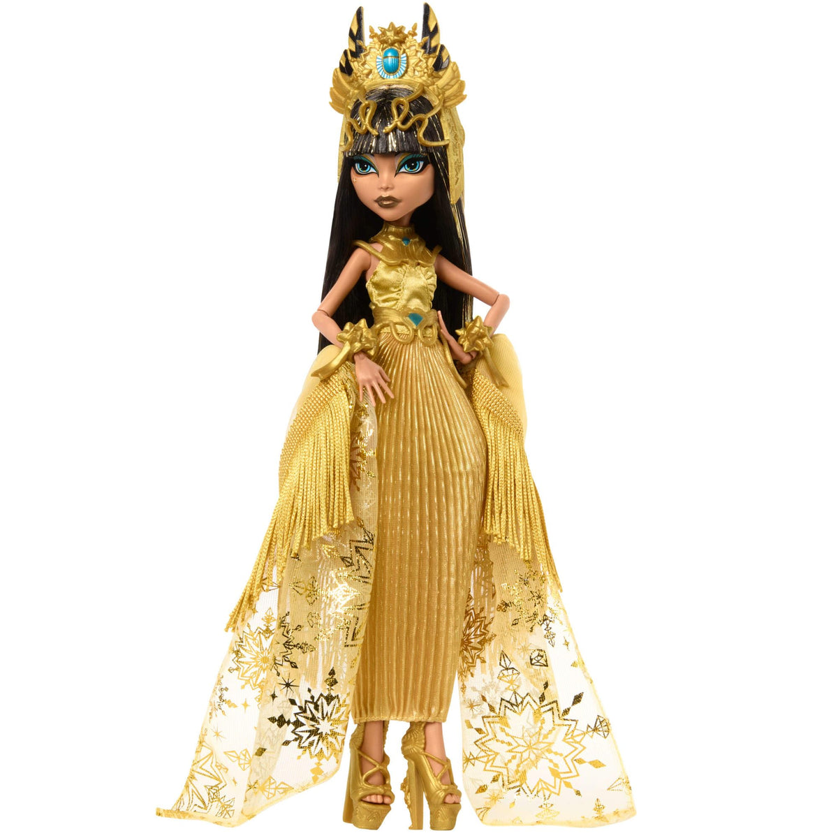 Collectible Doll in Golden Gown with Fringe Shawl Q753