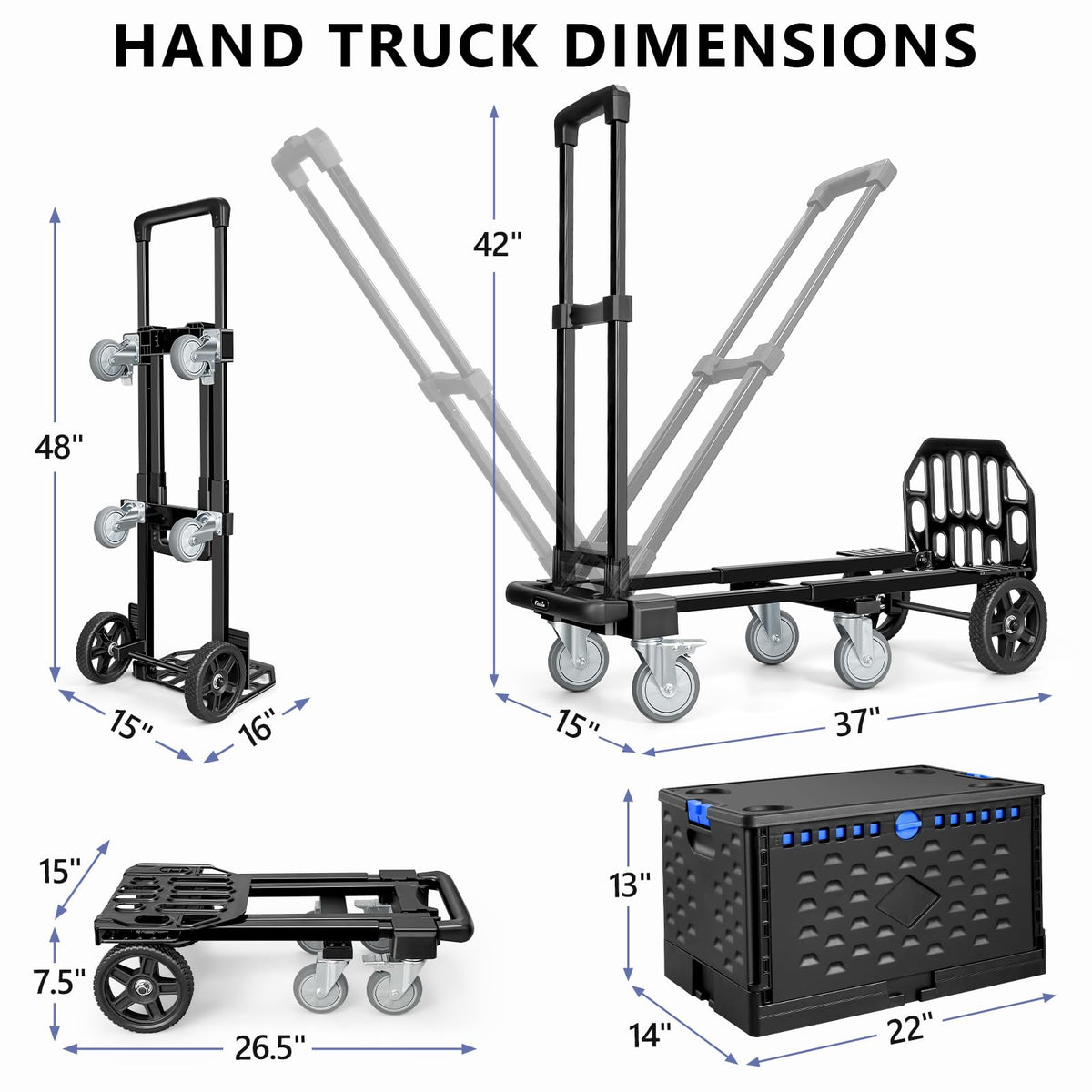 4-in-1 Convertible Dolly Cart with Crate S97736