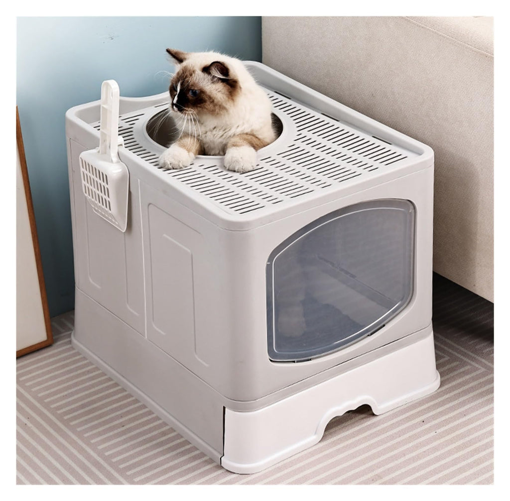 Foldable Cat Litter Box with Lid Q119