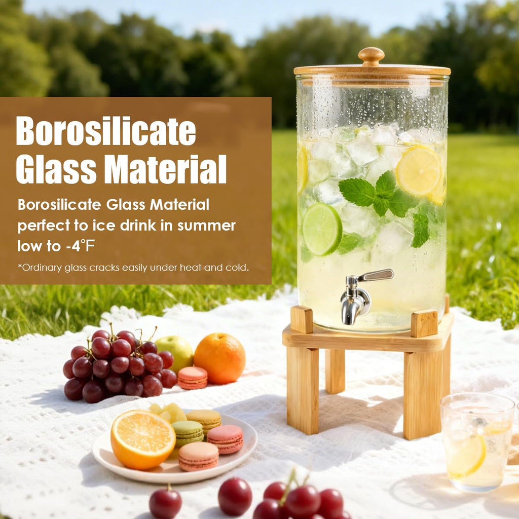 2.3 Gallon Glass Beverage Dispenser with Spigot E882762