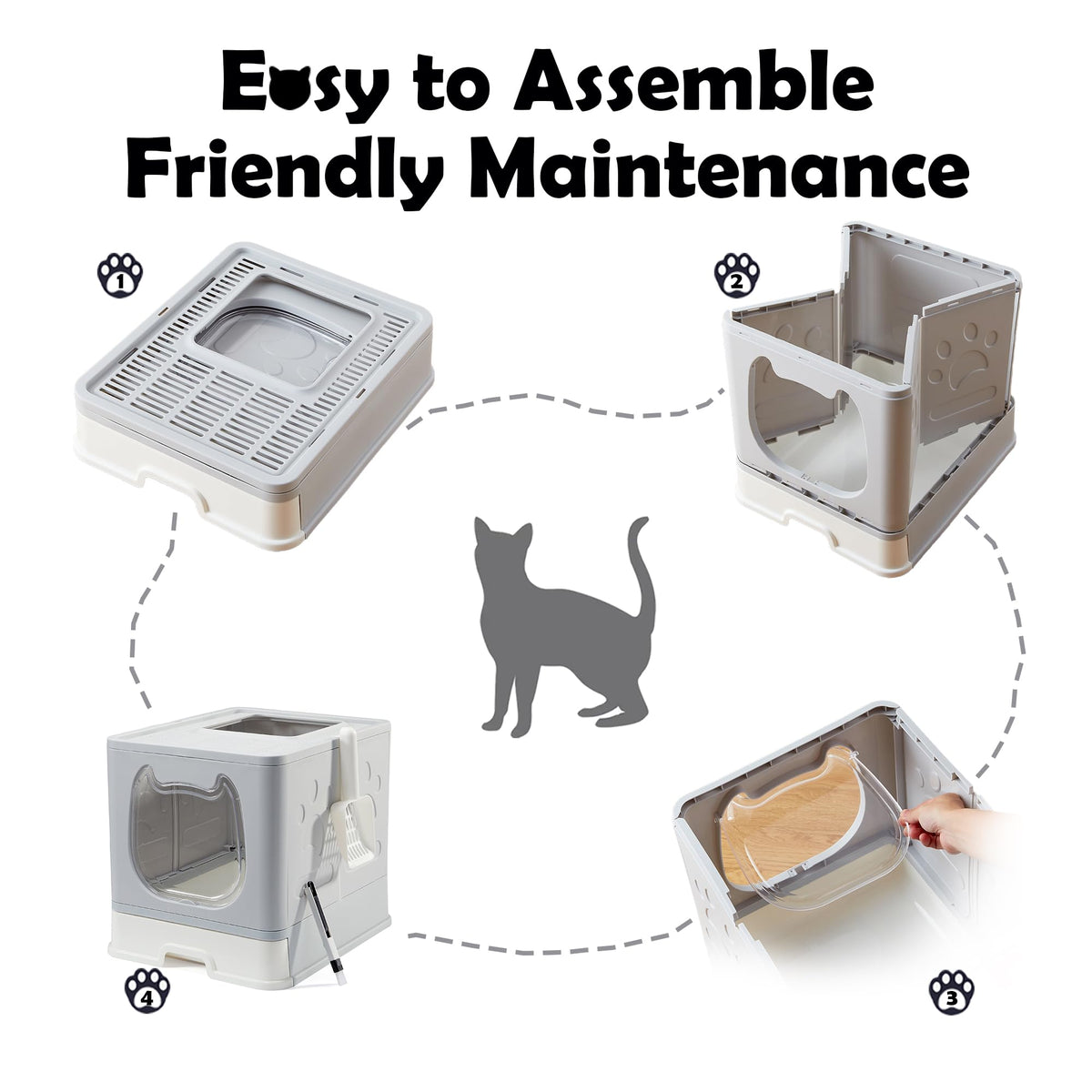 Covered Litter Box with Lid and Scooper P872673