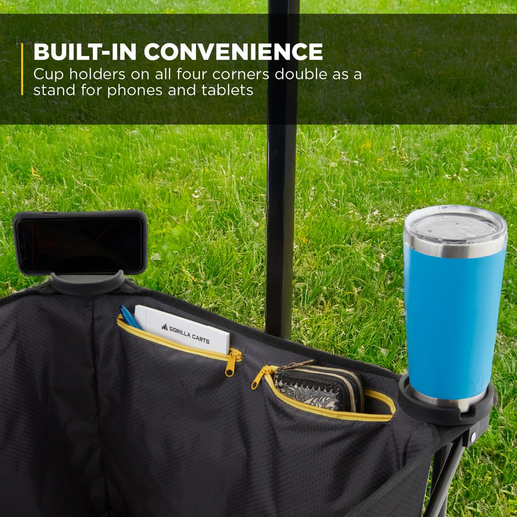 Collapsible Folding Outdoor Utility Wagon, 7 Cu Ft, Black U358968