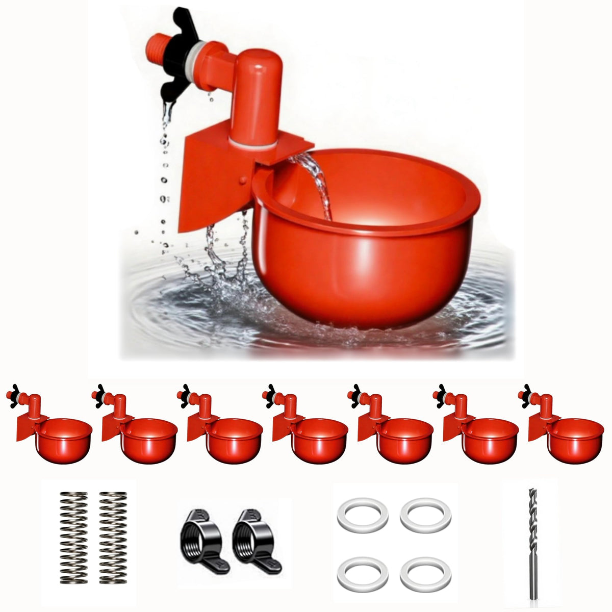 Leak Resistant Automatic Chicken Waterer Cups 8pk K6317