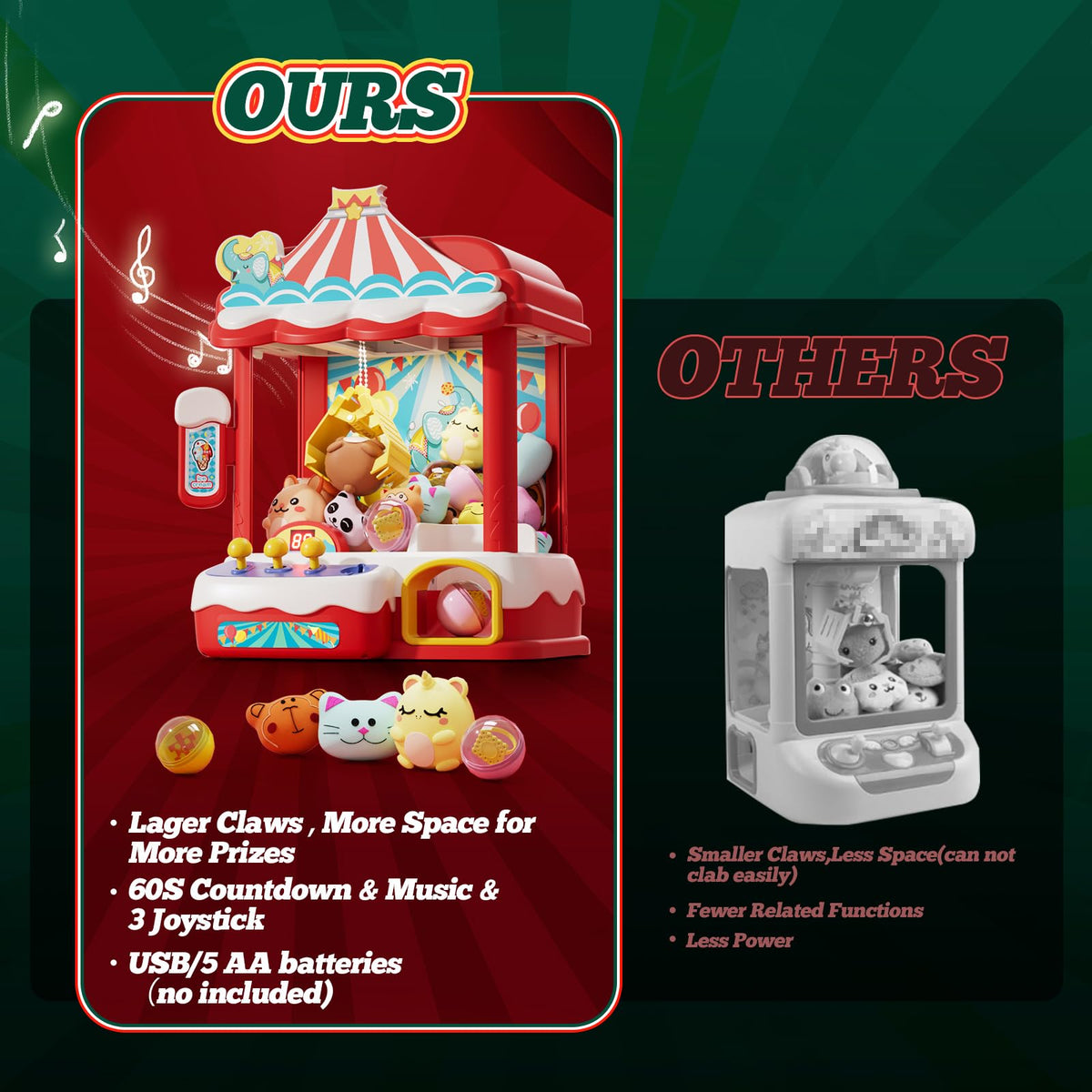Claw Machine with 30 Mini Prizes X5898
