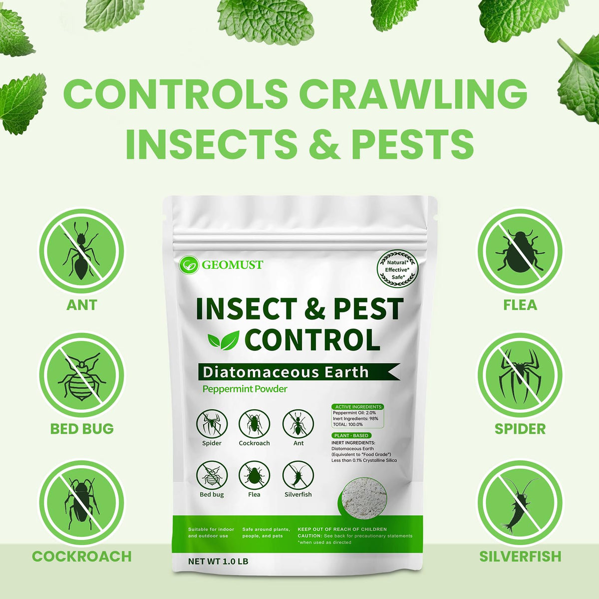 Diatomaceous Earth Food Grade Insect Killer 1 lb H267