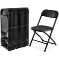 Folding Chairs Set of 10, 330lbs Heavy Duty Plastic Stackable Chairs, Portable Foldable Indoor Outdoor Chairs for Party, Camping, Patio & Events, Black R3740