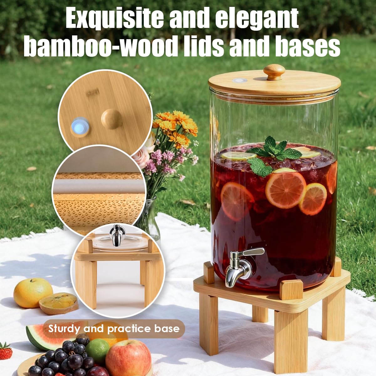 2.3 Gallon Glass Beverage Dispenser with Spigot E882762