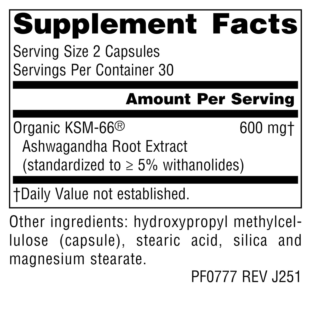 Ashwagandha 600 mg 60 Vegetarian Capsules F5220